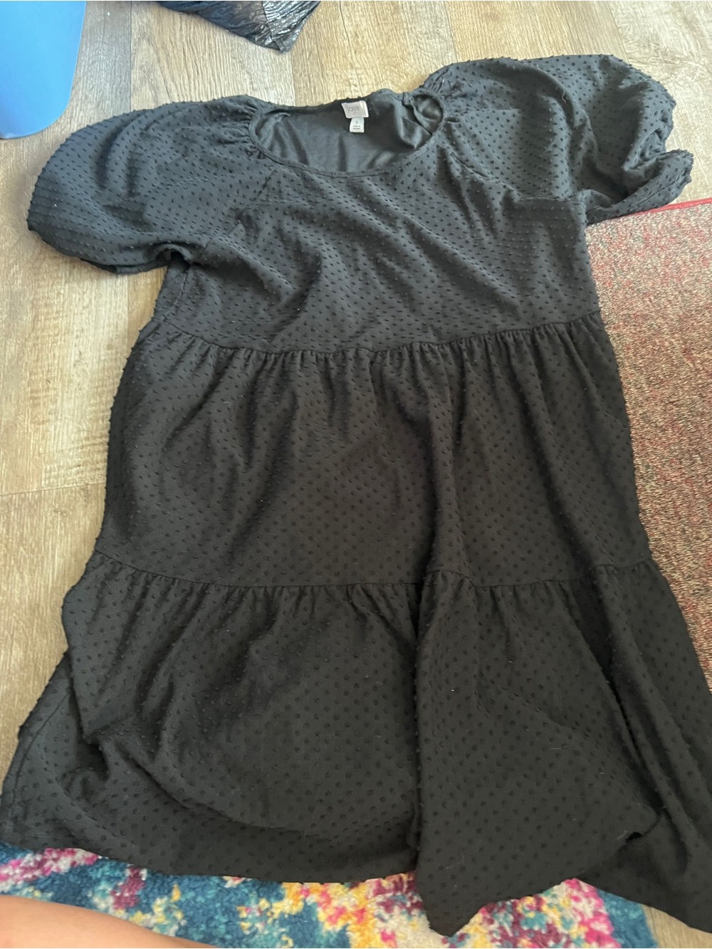 J crew Black Swiss Dot Puff Sleeve dress
